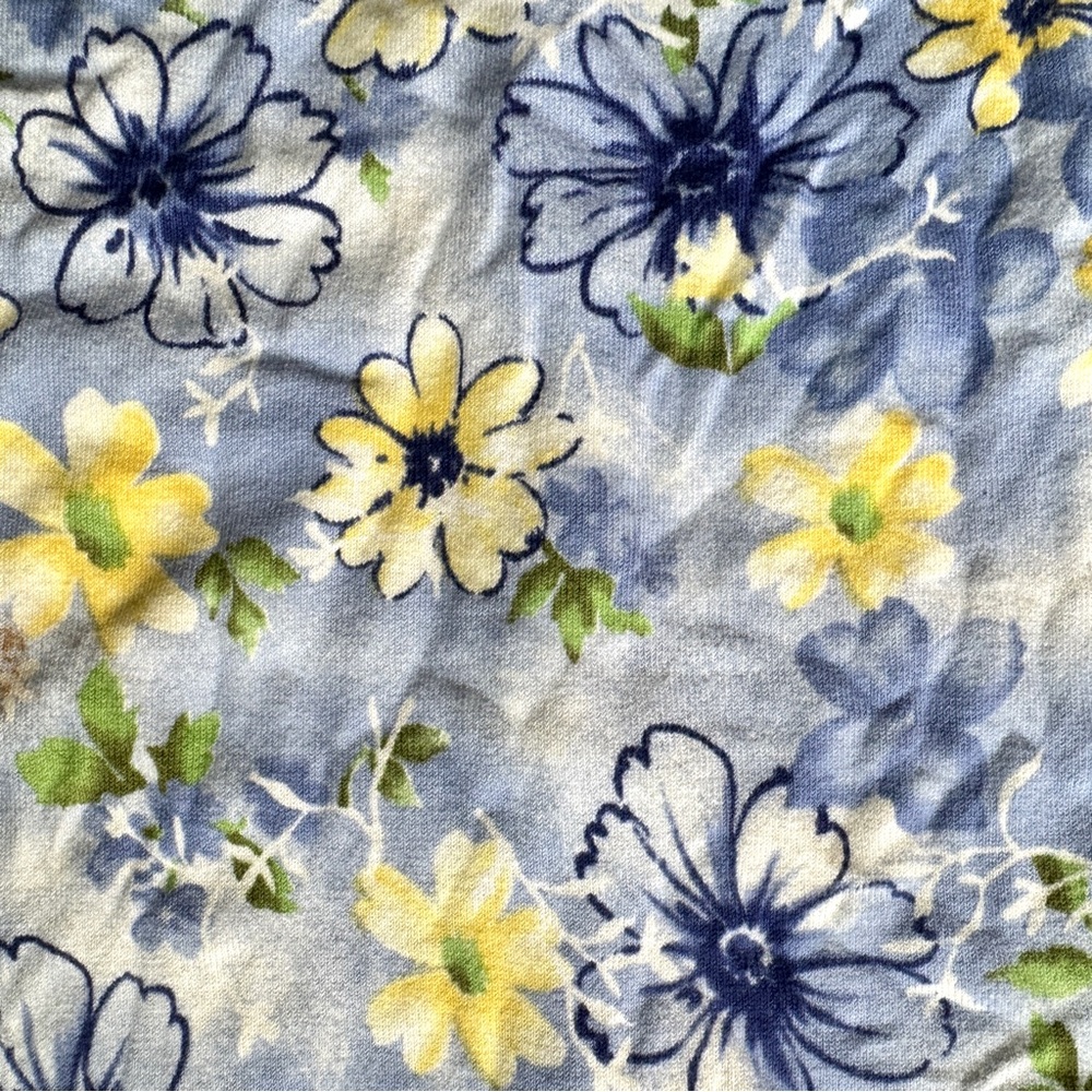 Blue Yellow Flower Print Cardigan w. Beading Size S - Picture 8 of 9